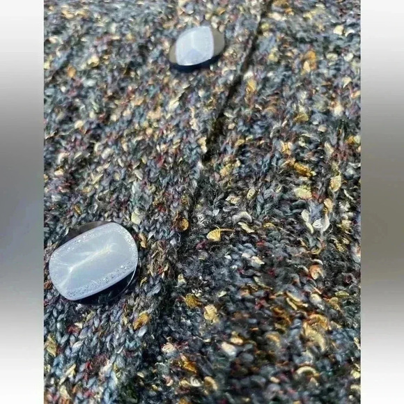 Cj Banks Speckled Knit Cardigan Soft Sweater Blue Button Women's Size L HOLIDAY - Picture 10 of 16